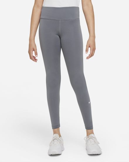 Leggins Nike Dri-FIT One Kids (Extended Size) Niña Gris Blancas | TIPRW-6157