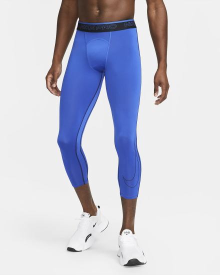 Leggins Nike Pro Dri-FIT 3/4 Hombre Azul Real Negras | XWTNI-6974