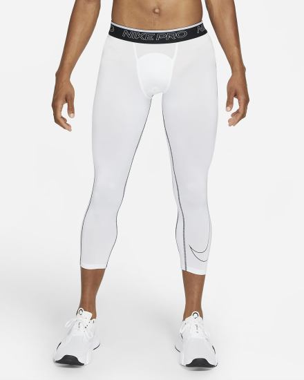 Leggins Nike Pro Dri-FIT 3/4 Hombre Blancas Negras | CDUPG-1498