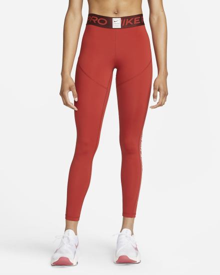 Leggins Nike Pro Dri-FIT Estampadas Mid-Rise Mujer Marrones Rosas Claro | WQHSU-9572