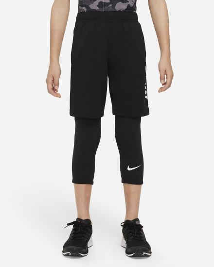 Leggins Nike Pro Dri-FIT Kids 3/4-Length Niño Negras Blancas | XIAMH-5368
