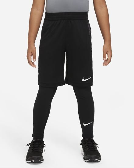 Leggins Nike Pro Dri-FIT Kids Niño Negras Blancas | LBCSH-1293