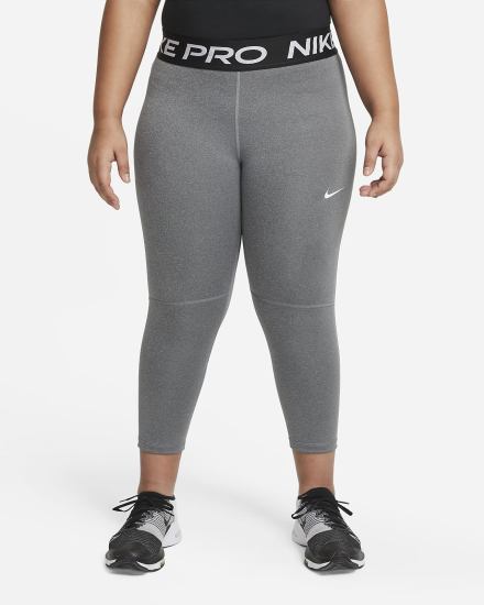 Leggins Nike Pro Kids Capri Niña Gris Oscuro Blancas | NQKID-9056