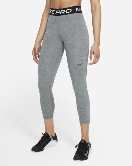Leggins Nike Pro Mid-Rise Crop (Plus Size) Mujer Gris Negras | AHIMV-3961