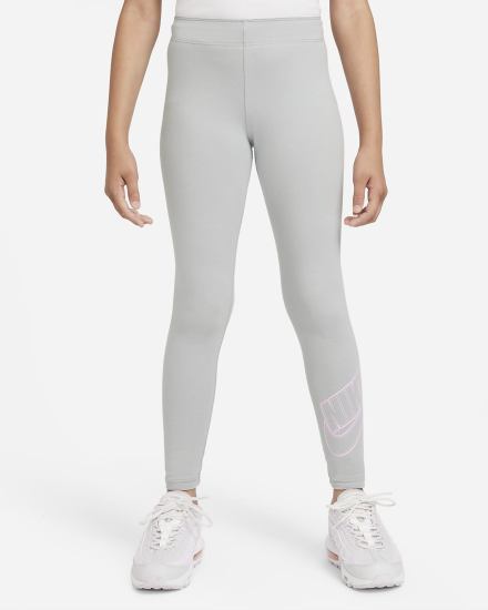 Leggins Nike Sportswear Favorites Kids Estampadas Niña Gris Claro Rosas | RZPIN-1643