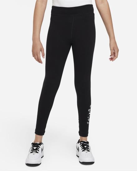 Leggins Nike Sportswear Icon Clash Essential Kids Mid-Rise Niña Negras Blancas | ARJCY-5091