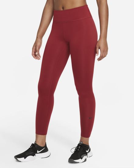 Leggins Nike Therma-FIT One Mid-Rise Mujer Burdeos Negras | OUERC-0813