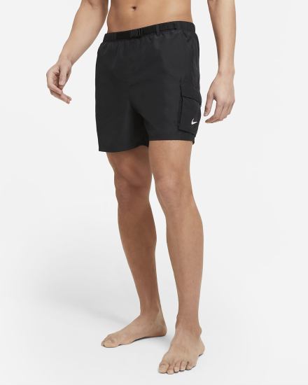 Pantalones Cortos Nike 5" Belted Packable Swim Trunks Hombre Negras | WBSGZ-0673