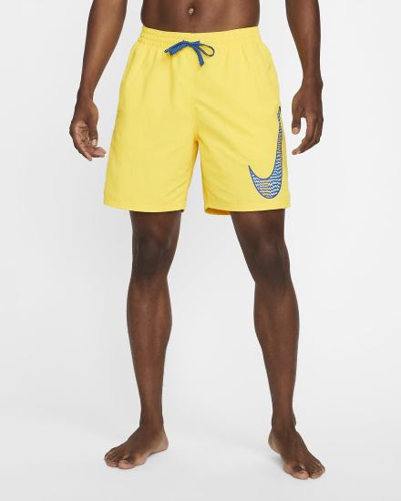 Pantalones Cortos Nike 7" Volley Swim Hombre Amarillo | QNXLW-5037