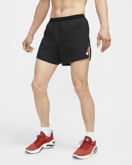 Pantalones Cortos Nike AeroSwift 4" Running Hombre Negras Blancas | NZGMA-8374
