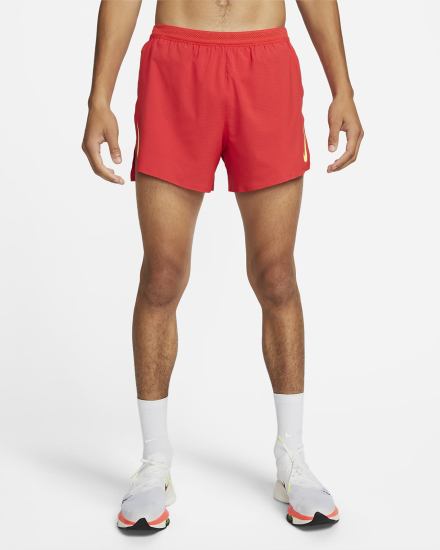 Pantalones Cortos Nike AeroSwift 4" Running Hombre Rojas Claro Verde | RNBAD-8962