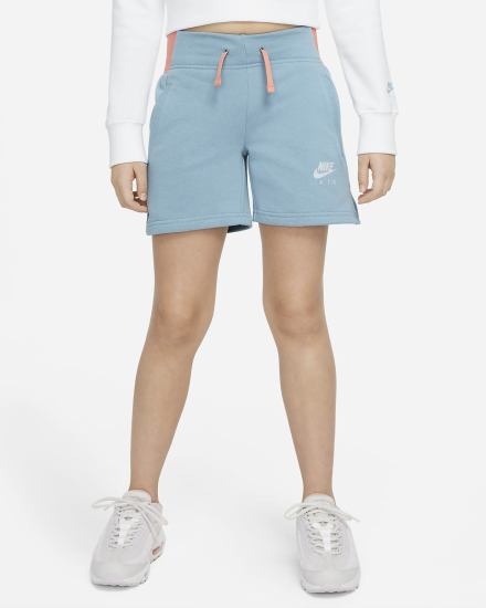 Pantalones Cortos Nike Air Kids French Terry Niña Azules Rojas Gris | DVAHT-9148