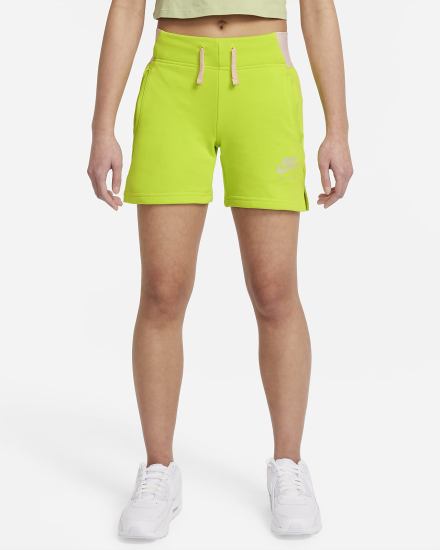 Pantalones Cortos Nike Air Kids French Terry Niña Verde Verde Oliva | SVLIB-4367