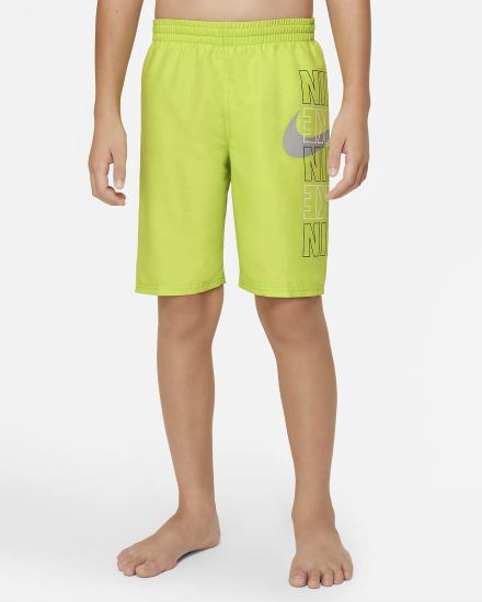 Pantalones Cortos Nike Block Logo Kids Breaker 8" Volley Niño Verde | LABGX-0879