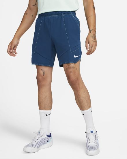 Pantalones Cortos Nike Court Dri-FIT Advantage 7" Tennis Hombre Azules Blancas | DVYRX-0635