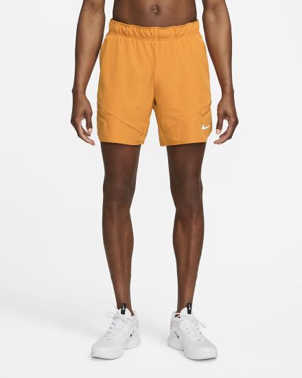 Pantalones Cortos Nike Court Dri-FIT Advantage 7" Tennis Hombre Amarillo Oscuro Blancas | HLCSE-4381