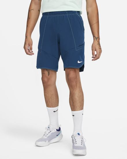 Pantalones Cortos Nike Court Dri-FIT Advantage Tennis Hombre Azules Blancas | QVUJI-8094