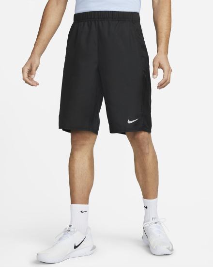 Pantalones Cortos Nike Court Dri-FIT Victory 11" Tennis Hombre Negras Blancas | VOYSH-7905