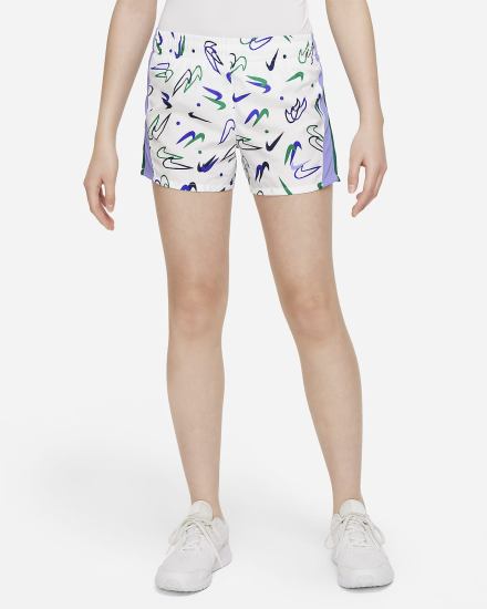 Pantalones Cortos Nike Dri-FIT 10K2 Kids Running Niña Blancas | WADRS-3501
