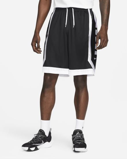 Pantalones Cortos Nike Dri-FIT Elite Basketball Hombre Negras Blancas | DRSQF-4538