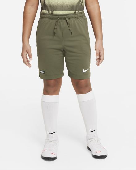 Pantalones Cortos Nike Dri-FIT F.C. Libero Kids Soccer Niña Verde Oliva Rojas Blancas | THYXP-6259