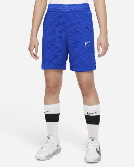 Pantalones Cortos Nike Dri-FIT Fly Essentials Kids Training (Extended Size) Niña Azul Real Blancas | AQHVJ-1538