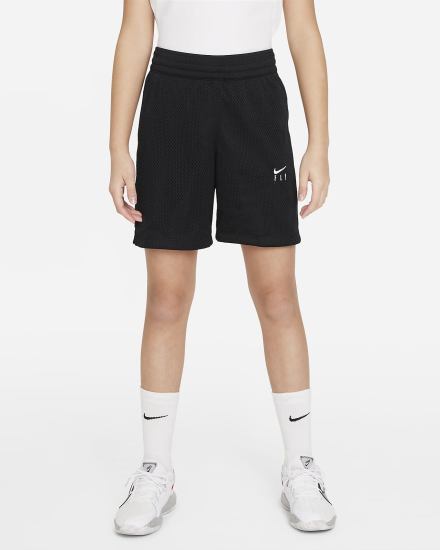 Pantalones Cortos Nike Dri-FIT Fly Essentials Kids Training (Extended Size) Niña Negras Blancas | EJHDB-4065