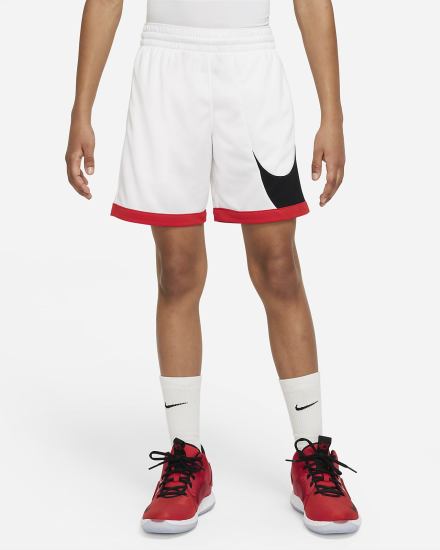 Pantalones Cortos Nike Dri-FIT Kids Basketball Niño Blancas Rojas Negras | LAIMC-1657