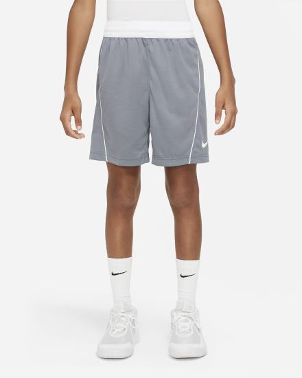 Pantalones Cortos Nike Dri-FIT Kids Basketball Niño Gris Blancas | NZMVB-2398