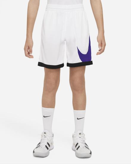 Pantalones Cortos Nike Dri-FIT Kids Basketball Niño Blancas Negras Moradas | XROTI-5086