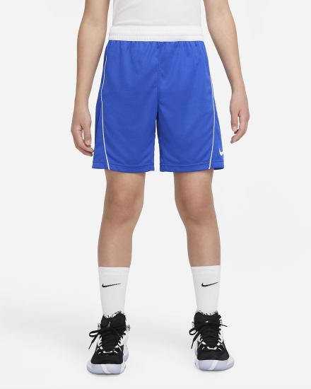 Pantalones Cortos Nike Dri-FIT Kids Basketball Niño Azul Real Blancas | ZBFDA-7018
