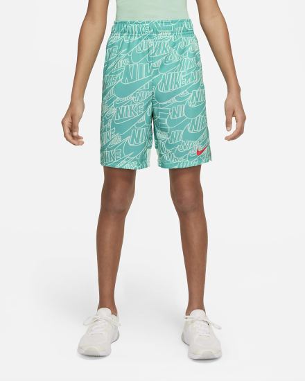 Pantalones Cortos Nike Dri-FIT Kids Printed Training Niño Verde Menta Rojas | SBVCU-7843