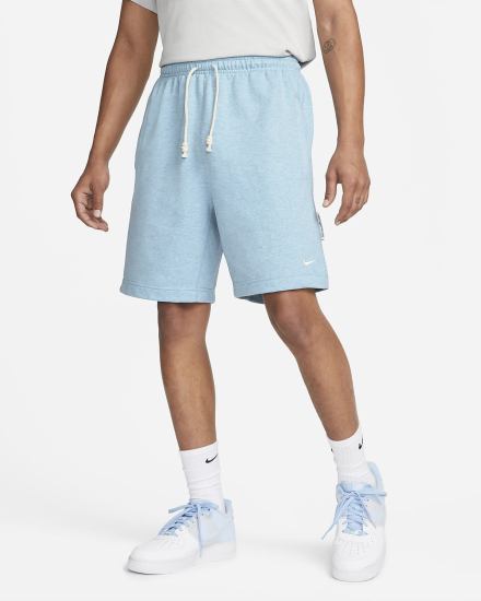 Pantalones Cortos Nike Dri-FIT Standard Issue 8" French Terry Basketball Hombre Azules Blancas | EQYSD-2901