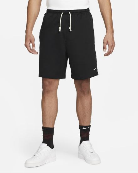 Pantalones Cortos Nike Dri-FIT Standard Issue 8" French Terry Basketball Hombre Negras Blancas | HVBUF-4652