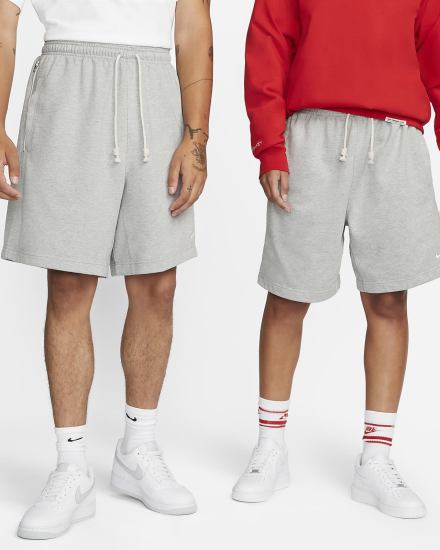 Pantalones Cortos Nike Dri-FIT Standard Issue 8" French Terry Basketball Hombre Gris Oscuro Blancas | LEXFJ-8450