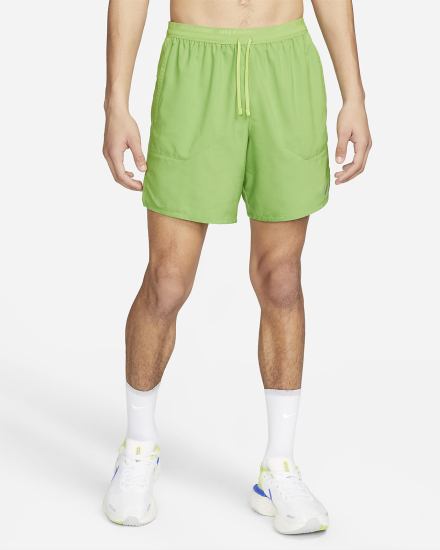 Pantalones Cortos Nike Dri-FIT Stride 7" 2-In-1 Running Hombre Gris Oscuro Verde | GBEKN-7840