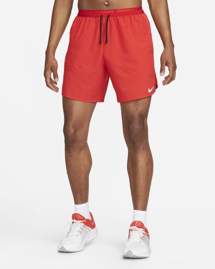 Pantalones Cortos Nike Dri-FIT Stride 7" Unlined Running Hombre Rojas Negras | XHLVK-8549