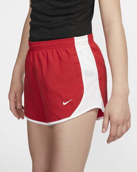 Pantalones Cortos Nike Dri-FIT Tempo Kids Running Niña Rojas Blancas | PBJQA-6970