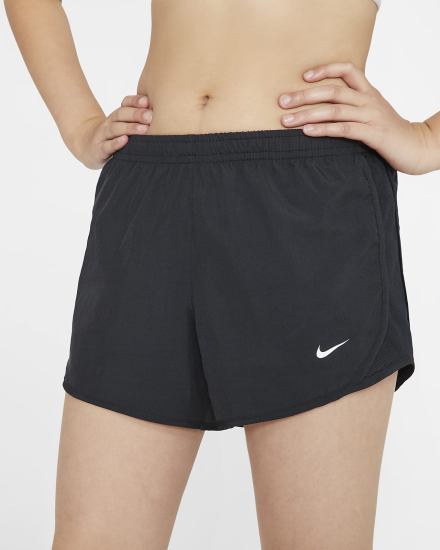 Pantalones Cortos Nike Dri-FIT Tempo Kids Running Niña Negras Blancas | REOIL-0438