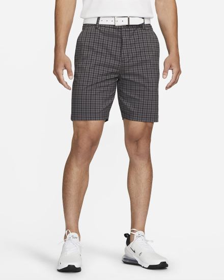 Pantalones Cortos Nike Dri-FIT UV Chino Plaid Golf Hombre Negras Gris Oscuro | UWXQB-4038