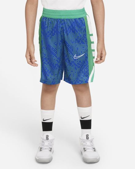 Pantalones Cortos Nike Elite Kids Printed Basketball Niño Azul Real Verde Blancas | JFXKL-5417