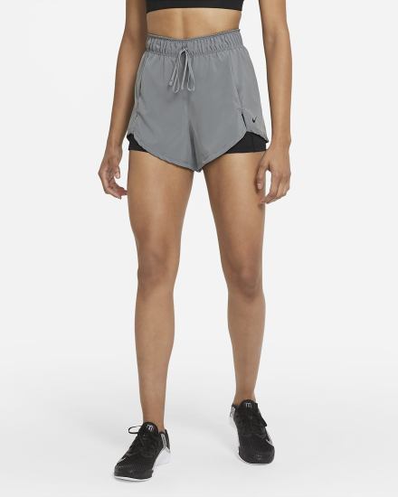Pantalones Cortos Nike Flex Essential 2-in-1 Training Mujer Gris Negras | BYJFA-1085
