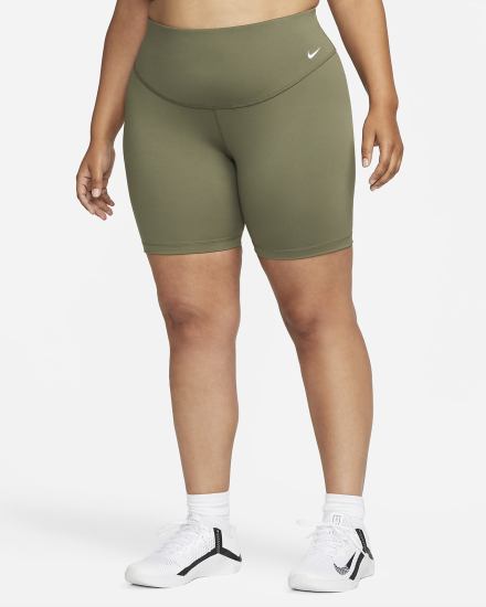 Pantalones Cortos Nike One Mid-Rise 7" Bike Mujer Verde Oliva Blancas | LYAZQ-7689
