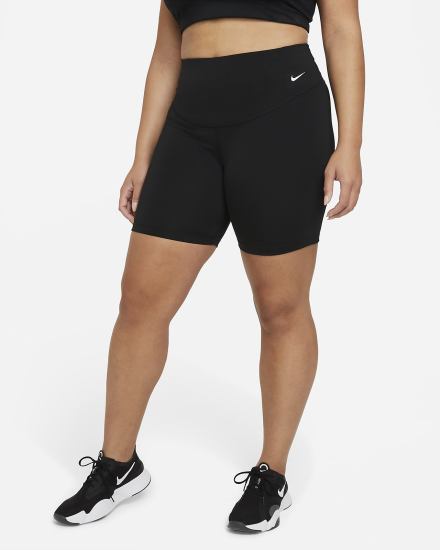 Pantalones Cortos Nike One Mid-Rise 7" Bike Mujer Negras Blancas | RACIK-6273