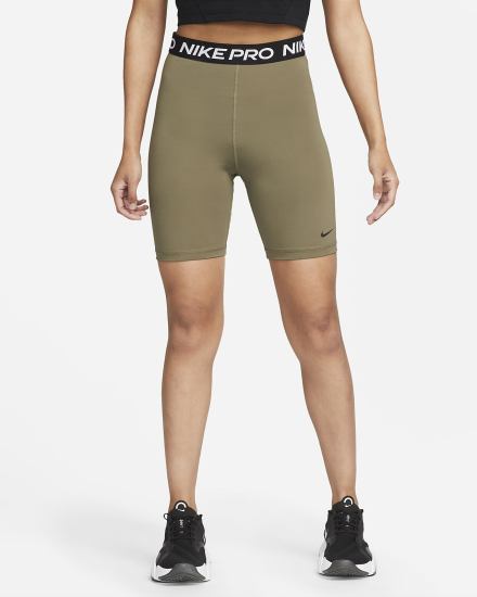 Pantalones Cortos Nike Pro 365 High-Waisted 7" Mujer Verde Oliva Negras | MYTRL-5648