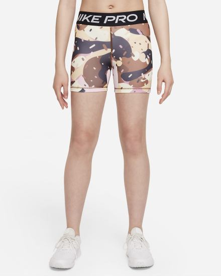 Pantalones Cortos Nike Pro Dri-FIT Kids 3" Niña Negras Blancas | ZTOYB-1205