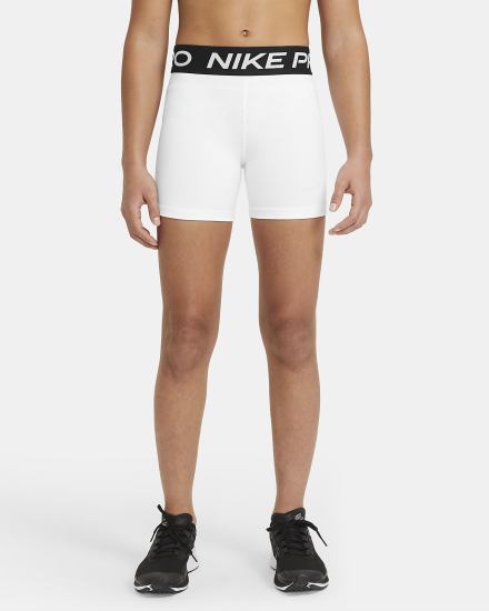 Pantalones Cortos Nike Pro Kids 3" Niña Blancas Plateadas | KUVWD-8941