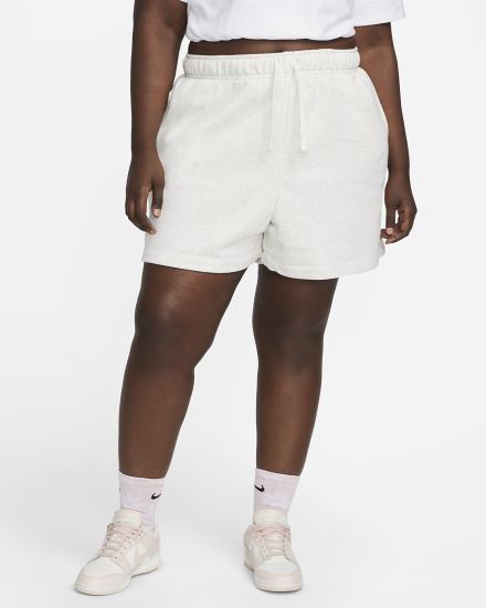 Pantalones Cortos Nike Sportswear Club Fleece Mid-Rise Mujer Beige Blancas | GYVFK-4570