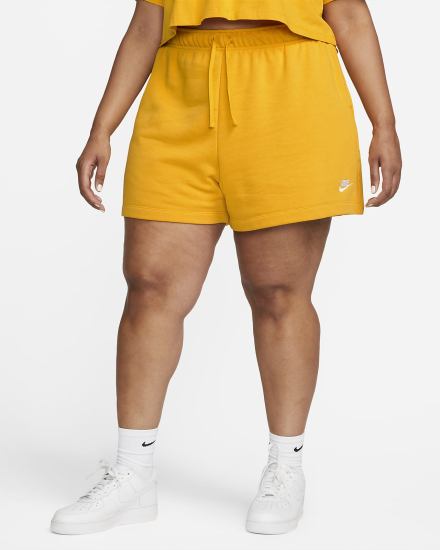 Pantalones Cortos Nike Sportswear Club Fleece Mid-Rise Mujer Amarillo Blancas | OLPIG-0592
