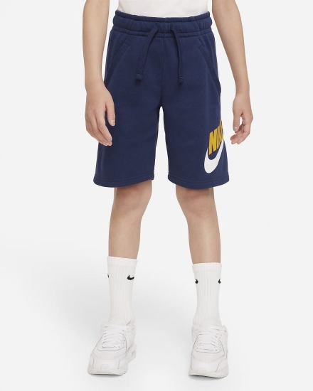 Pantalones Cortos Nike Sportswear Club Fleece Kids Niño Azul Marino Amarillo | XJZPQ-7210